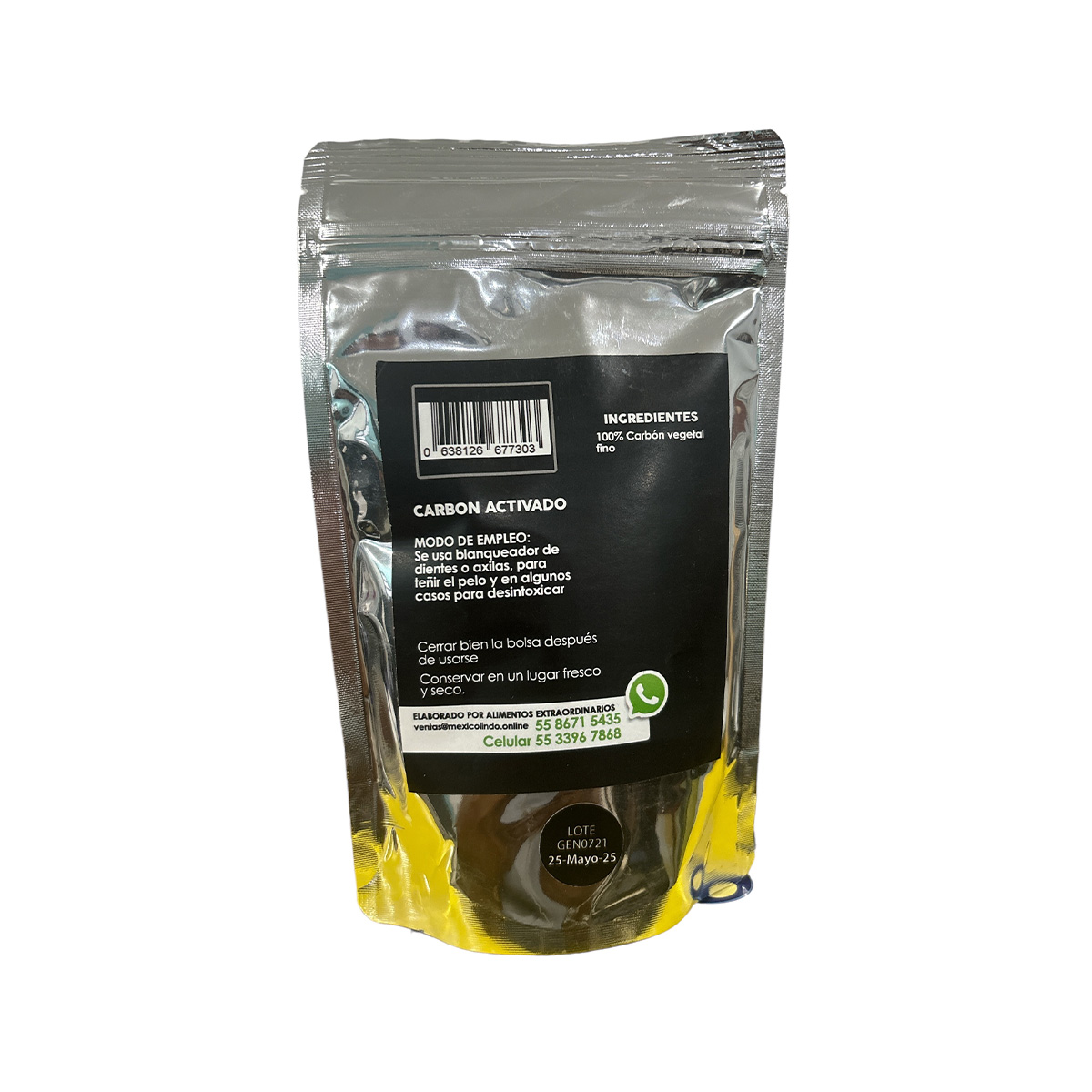 Carbón activado 100gr México Lindo