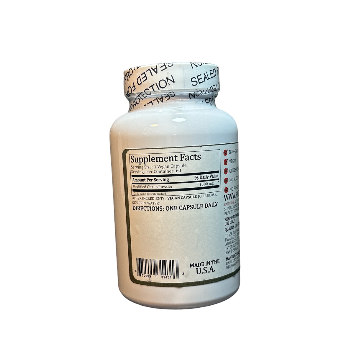 Citrus pectin modified 100mg 60 cápsulas Remendys Nutrition