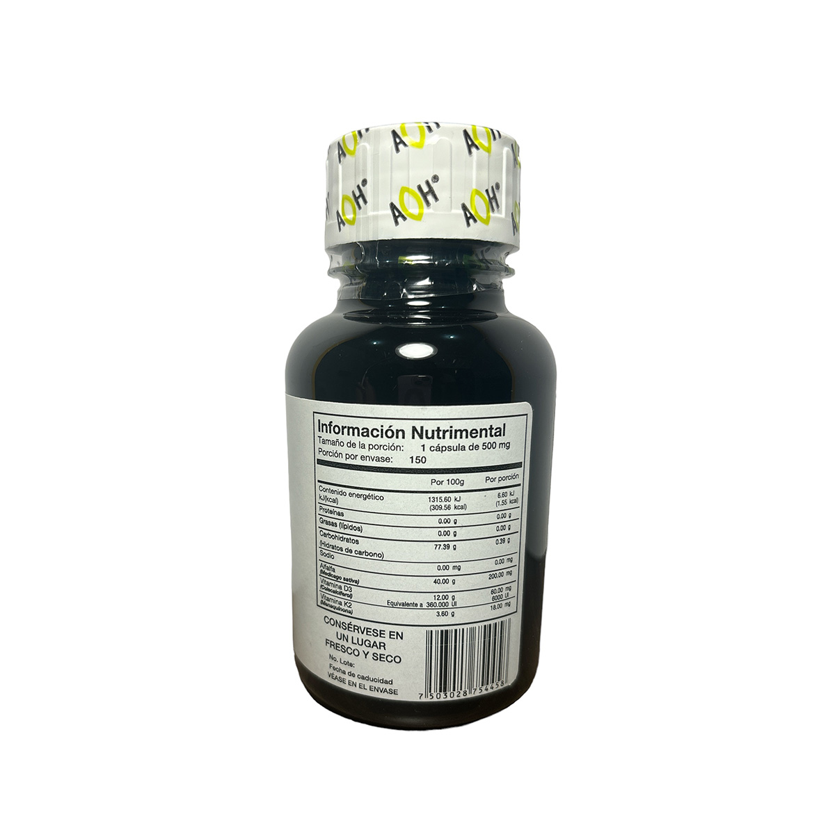 Vitamina D3 + K2 150 cápsulas 500mg Adaptoheal