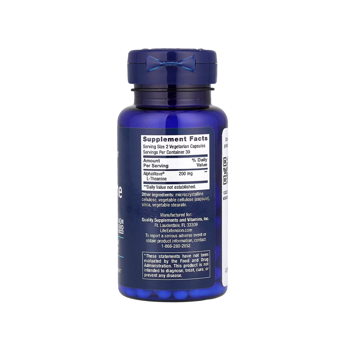 L-Theanine 100mg 60 cápsulas Life Extension tabla