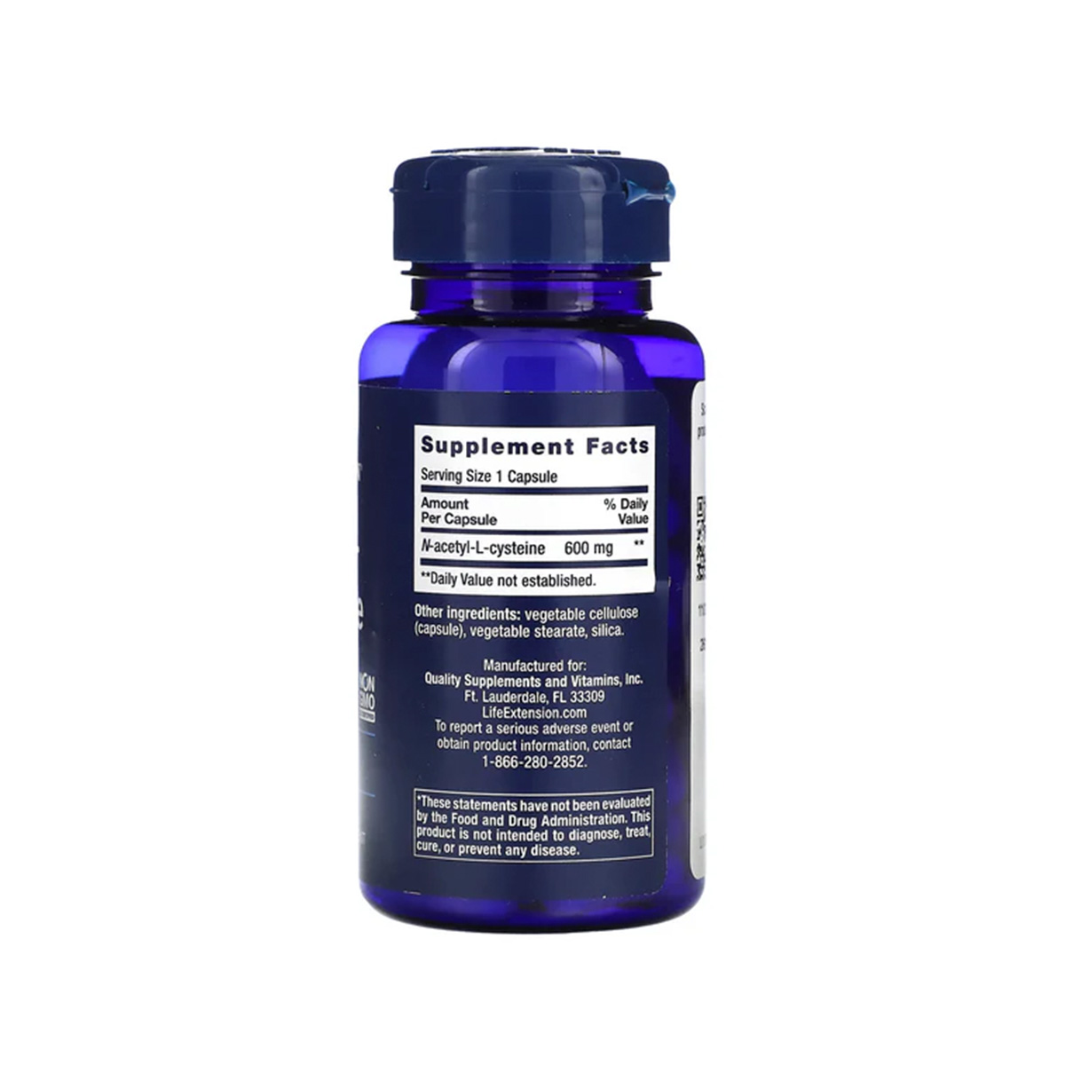 N-acetyl-L-cysteine nac 600mg Life Extension tabla