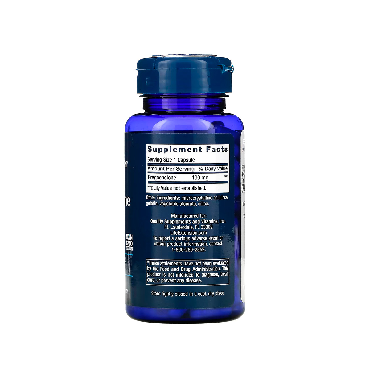 Pregnenolone 100 cápsulas 100mg Life Extension tabla