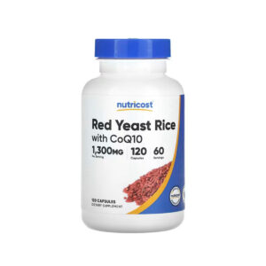 Red yeast rice con COQ10 1300mg 120 cápsulas Nutricost frente