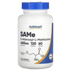 SAMe 400 MG (S-Adenosyl-L-Metionina) 120 cápsulas NUTRICOST