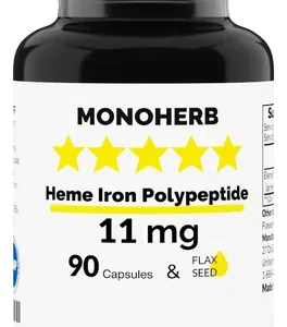 Heme Iron Polipéptido de Hierro 11 mg 90 capsulas Monoherb
