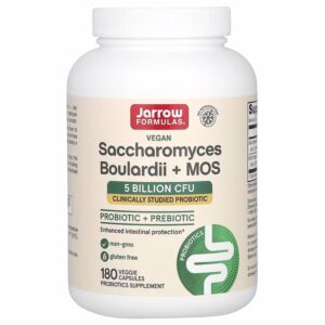 PROBIOTICOS Y PREBIOTICOS 5 BILL  180 CAPS  SACCHAROMYCES BOULARDII + MOS JARROW FORMULAS